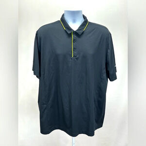 NIKE DRI-FIT PERFORMANCE Men’s black with yellow‎ trim polo size XL.